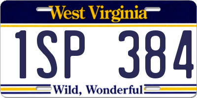 WV license plate 1SP384