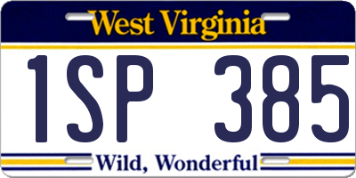 WV license plate 1SP385