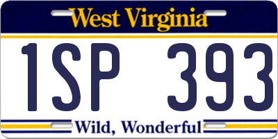 WV license plate 1SP393