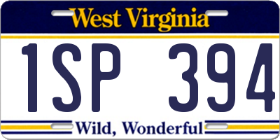 WV license plate 1SP394