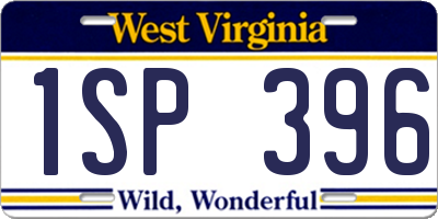 WV license plate 1SP396
