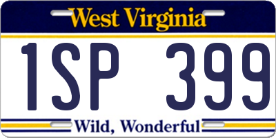 WV license plate 1SP399