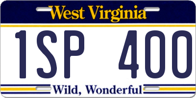 WV license plate 1SP400