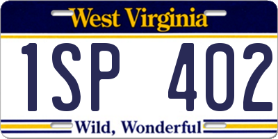 WV license plate 1SP402