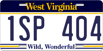 WV license plate 1SP404