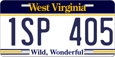 WV license plate 1SP405