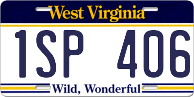 WV license plate 1SP406
