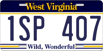 WV license plate 1SP407