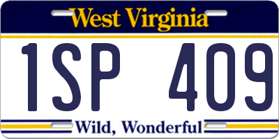 WV license plate 1SP409