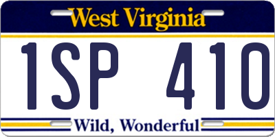 WV license plate 1SP410