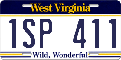 WV license plate 1SP411