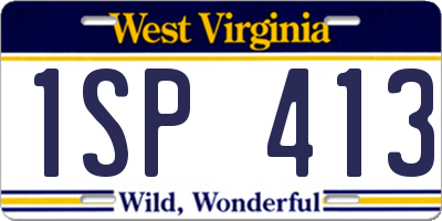 WV license plate 1SP413