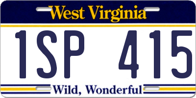 WV license plate 1SP415