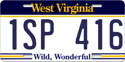 WV license plate 1SP416