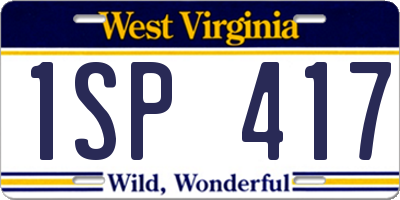 WV license plate 1SP417