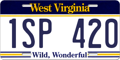 WV license plate 1SP420