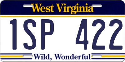 WV license plate 1SP422
