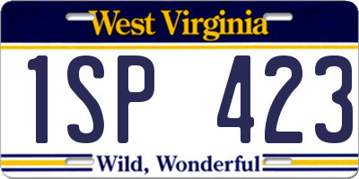 WV license plate 1SP423