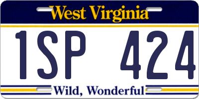 WV license plate 1SP424