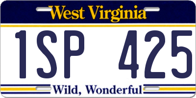 WV license plate 1SP425
