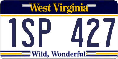 WV license plate 1SP427