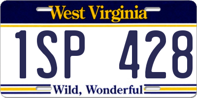 WV license plate 1SP428