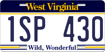 WV license plate 1SP430