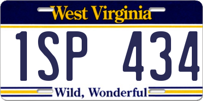 WV license plate 1SP434