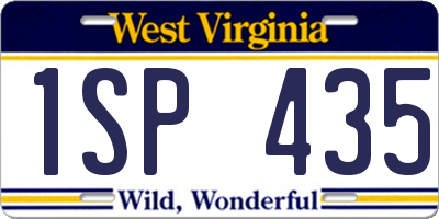 WV license plate 1SP435