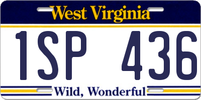 WV license plate 1SP436