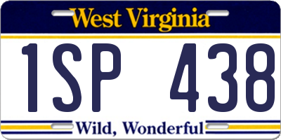 WV license plate 1SP438
