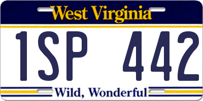 WV license plate 1SP442
