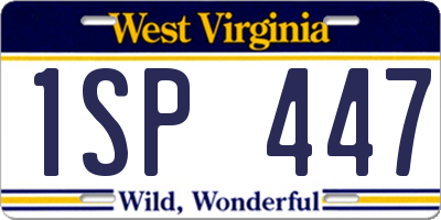 WV license plate 1SP447