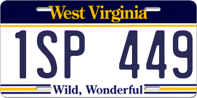 WV license plate 1SP449