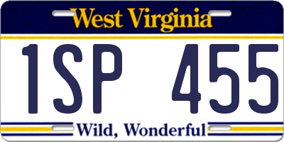 WV license plate 1SP455
