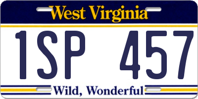 WV license plate 1SP457
