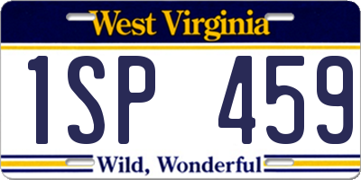 WV license plate 1SP459