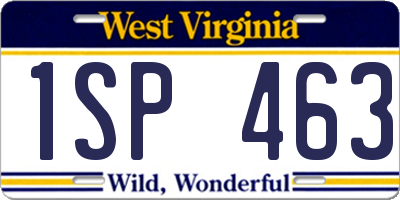 WV license plate 1SP463