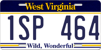 WV license plate 1SP464