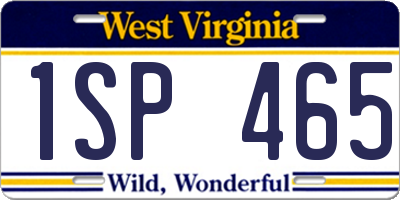 WV license plate 1SP465