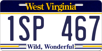 WV license plate 1SP467