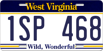 WV license plate 1SP468