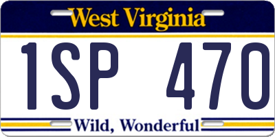 WV license plate 1SP470
