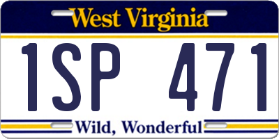 WV license plate 1SP471