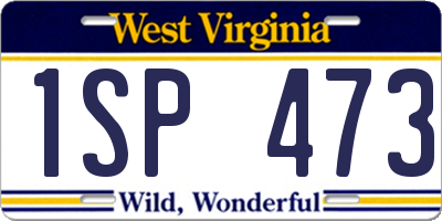 WV license plate 1SP473