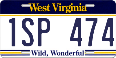 WV license plate 1SP474