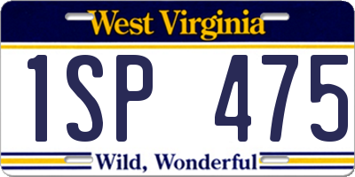 WV license plate 1SP475