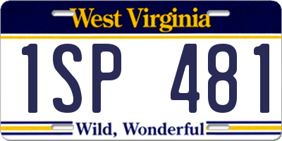 WV license plate 1SP481