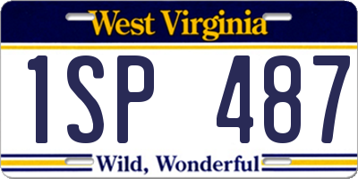 WV license plate 1SP487