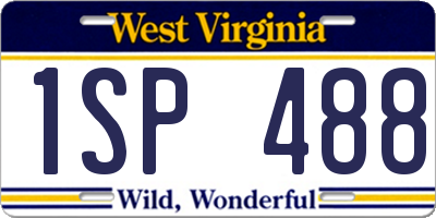 WV license plate 1SP488